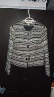 Tweed Jacke Blazer schwarz weiss gold Gr. 34 H\&M